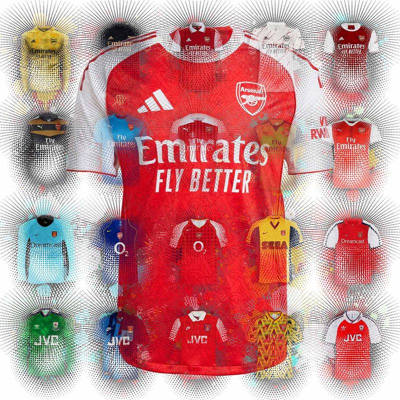 Arsenal Old Shirt Collection Framed Artwork