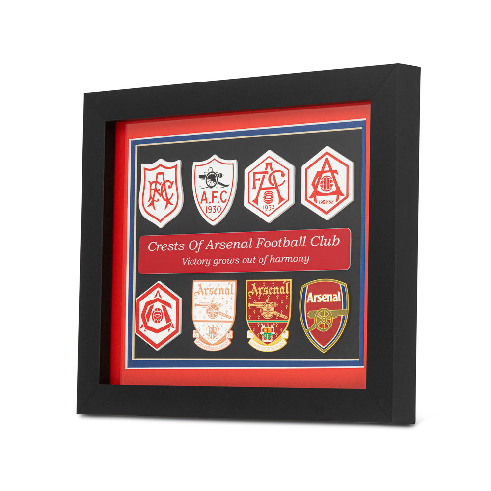 Arsenal Football Club Crest History Framed Display