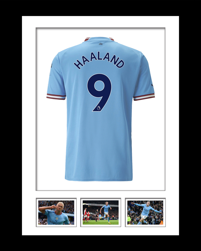 Manchester City Haaland Shirt Framed Artwork