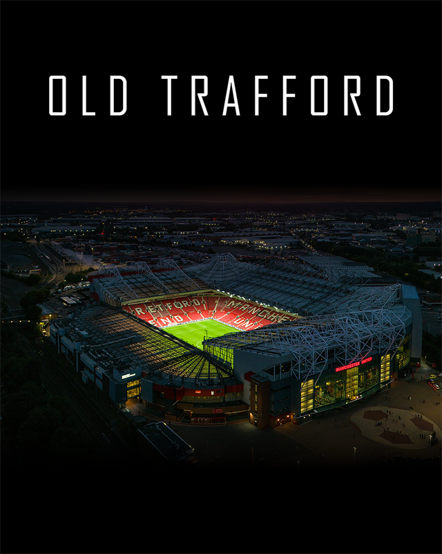 Manchester United Old Trafford Stadium At Night Framed Artwork