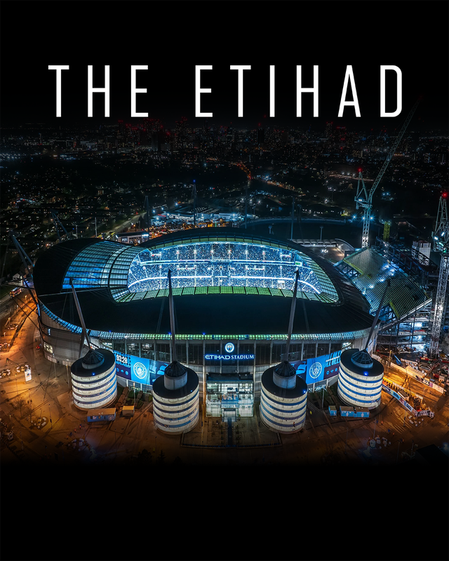 Manchester City Etihad Stadium at Night Framed