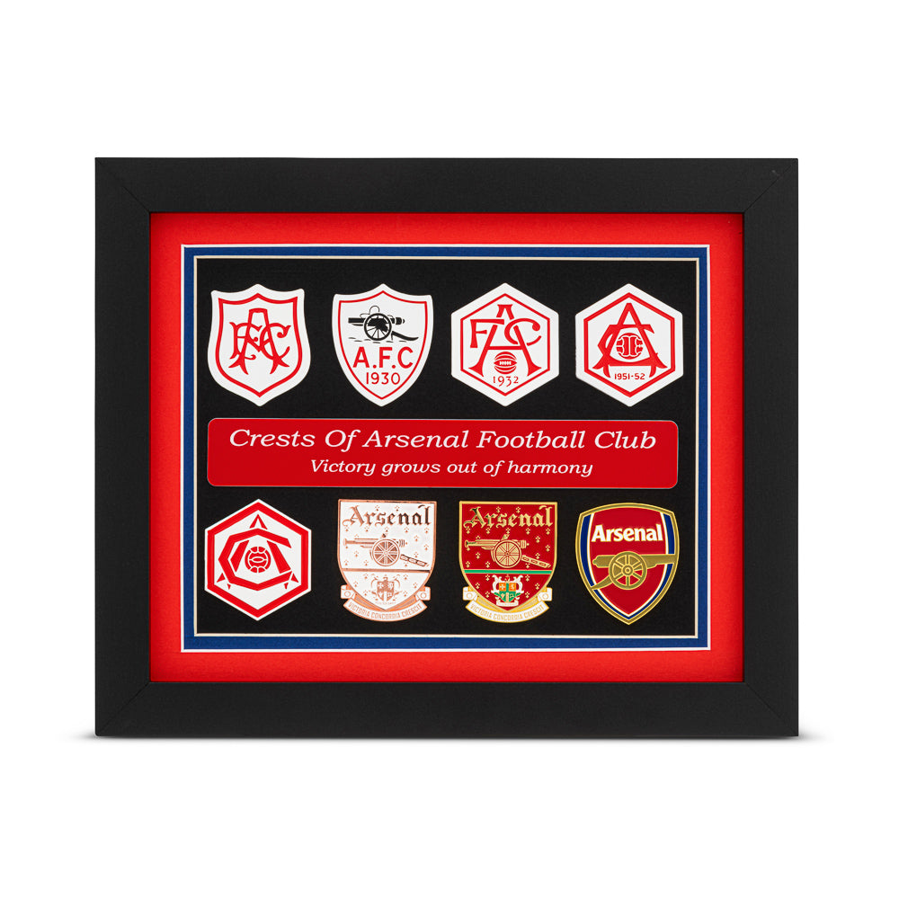 Arsenal Football Club Crest History Framed Display