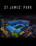 Newcastle St James Park at Night Stadium Framed