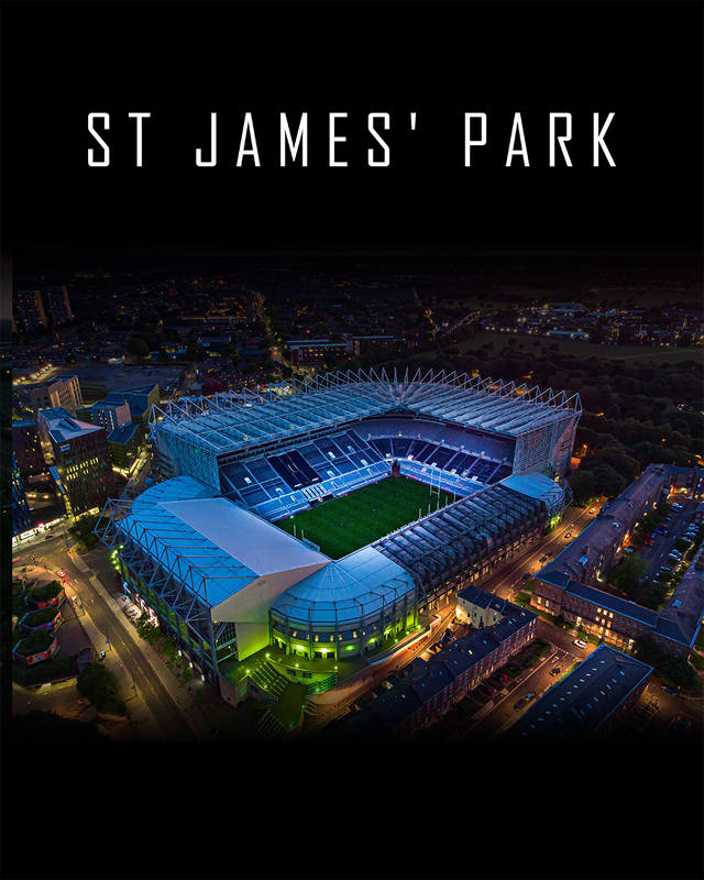 Newcastle St James Park at Night Stadium Framed